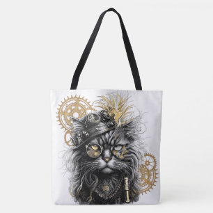 Tote Bag Spunky Paws Le Chat Steampunk Funky 