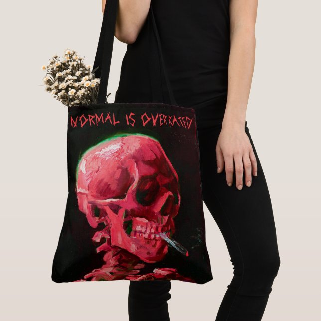 Tote Bag Squelette avec cigarette brûlante par Van Gogh (De près)