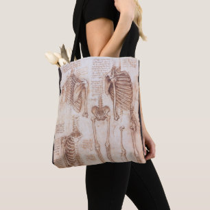 Tote Bag Squelette d'anatomie humaine de Léonard de Vinci O