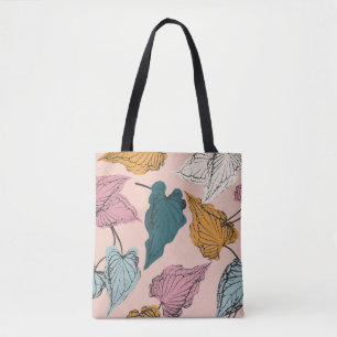 Tote Bag Squelette feuille sans couture motif, arrière - pl