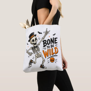 Tote Bag Squelette Né pour être Sauvage