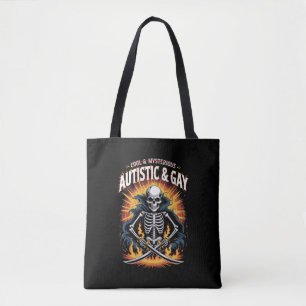 Tote Bag Squelette Pas Cool Et Mystérieux Autiste Gay 