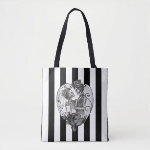 Tote Bag Squelette rayé couple amoureux mariage danse