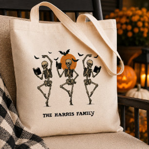 Tote Bag Squelettes Dansants Mignons Halloween Personnalisé
