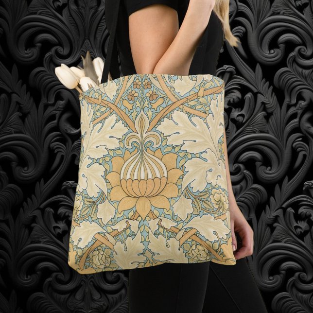 Tote Bag St. James par William Morris, Acanthus Feuille (St. James by William Morris, Vintage Victorian Textile Pattern All-Over-Print Tote Bag)
