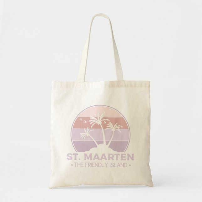 Tote Bag St Martin Le sympathique rétro de l'île Sint Marti (Devant)