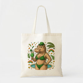 Tote Bag St. Patrick’s Tropical Pool Party for Hippo Lovers