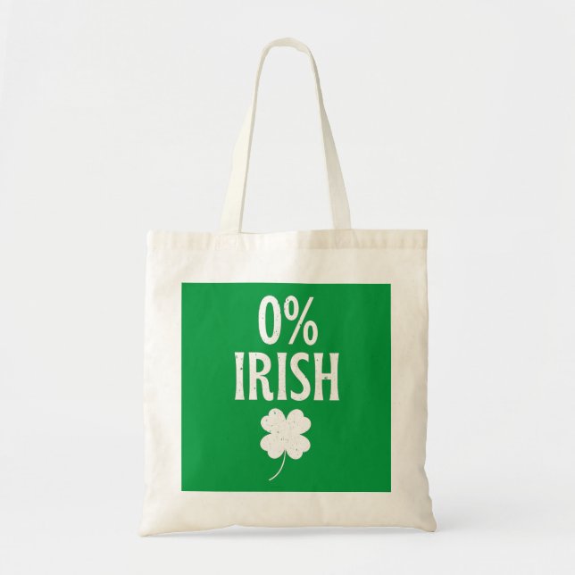 Tote Bag St Patrick's Day 0% irlandais (Devant)