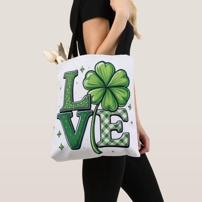 Tote Bag St. Patrick's Day Love Clipart Clower (De près)