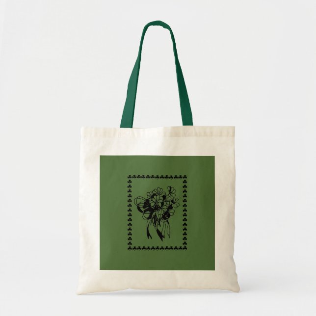 Tote Bag St. Patrick's Day Shamrock irlandais Bouquet Fourr (Devant)
