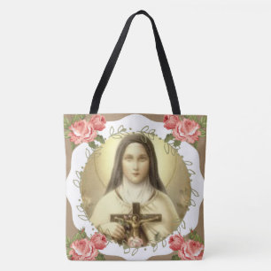 Tote Bag St Therese de l'enfant Jésus peu de fleur