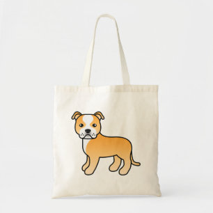 Tote Bag Staffordshire Bull Terrier Fauve et Blanc Chien