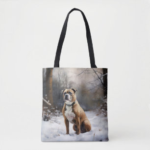 Tote Bag Staffordshire Bull Terrier Qu'il neige Noël