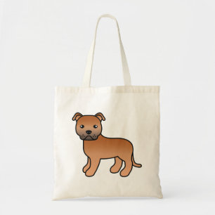Tote Bag Staffordshire Bull Terrier Rouge Chien de Dessin A