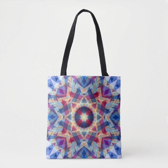 Tote Bag Star de Noël Jolly Bleu amusant violet brillant ro (Devant)