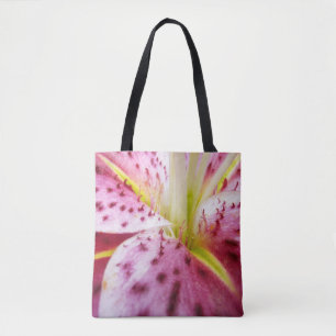 Tote Bag Stargazer Lily brillant Magenta Floral