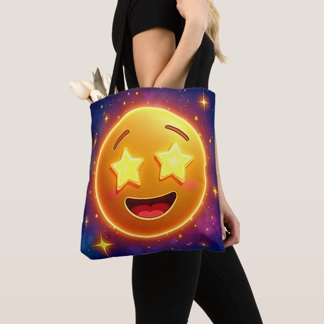 Tote Bag Starry Eyed Emoji Joy (De près)