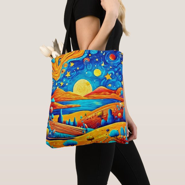 Tote Bag Starry Night Surrealism Dessin (De près)