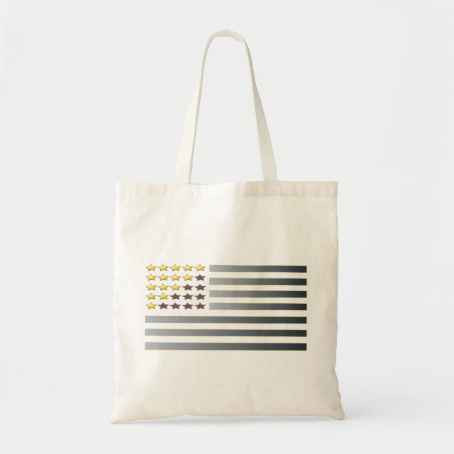 Tote Bag STARS D'OR STRIPES D'ARGENT Drapeau patriotique Fo (Devant)