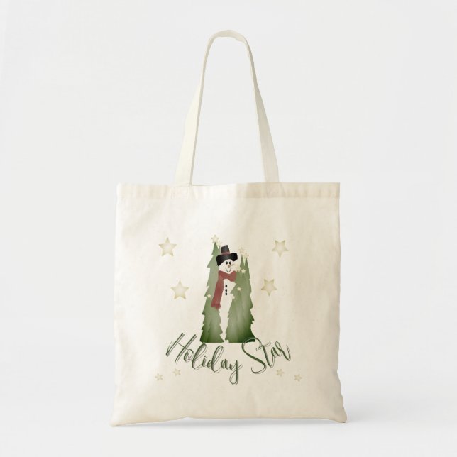 Tote Bag Stars Et Snowman (Devant)
