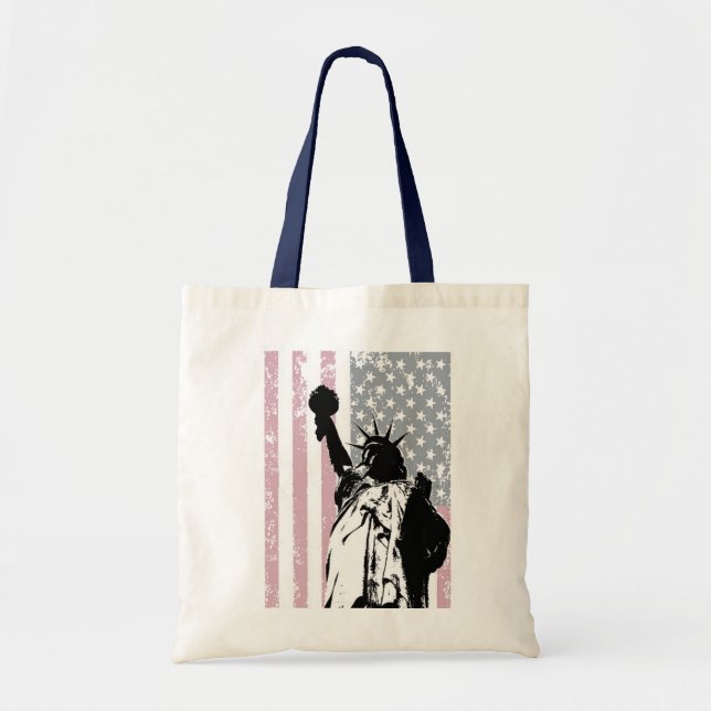 Tote Bag Statue d'arrière - plan de liberté (Devant)