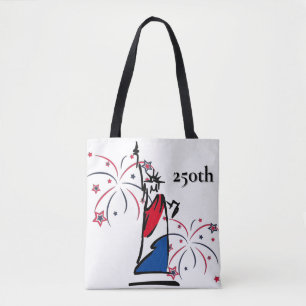 Tote Bag Statue de la Liberté avec feux d'artifice 250e ann