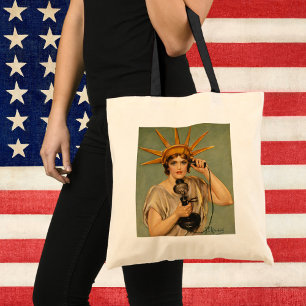 Tote Bag Statue de la Liberté vintage, publicité de guerre