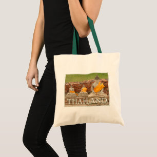 Tote Bag Statues de Bouddhas assis Ayutthaya, Thaïlande