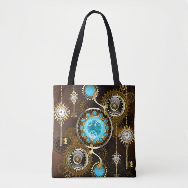 Tote Bag Steampunk Rusty Background (Devant)