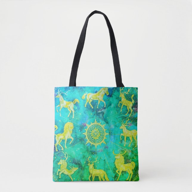 Tote Bag Step Out in Style With This Green + Gold (Devant)