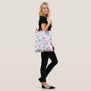 Tote Bag Stéthoscope cardiaque de l'infirmière et autres