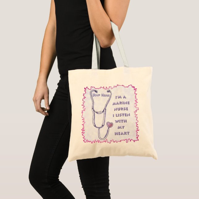 Tote Bag Stethoscope des infirmières et infirmiers maritime (Devant (produit))