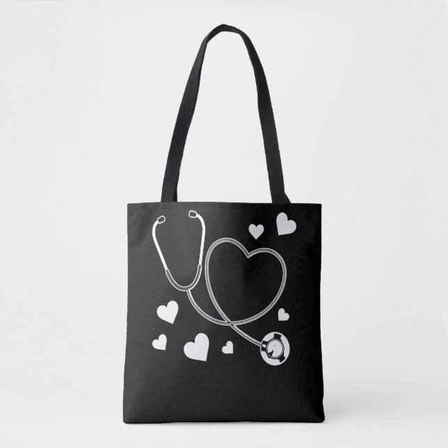 Tote Bag Stethoscope Nurse Love Hospital (Devant)