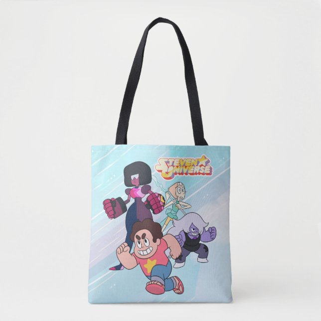 Tote Bag Steven Universe | Crystal Gem Group Action (Devant)