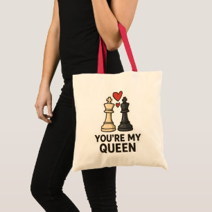 Tote Bag Sticker d'amour aux échecs - Rois noirs et blancs