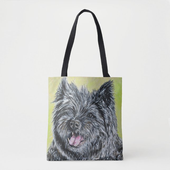 Tote Bag Stiller le Cairn Terrier Peinture (Devant)