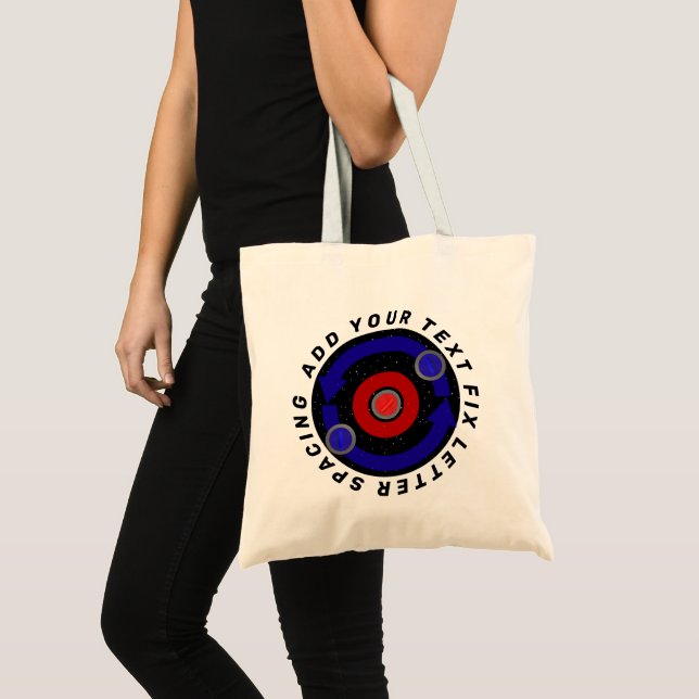 Tote Bag Stone de curling roulant comme l'orbite de la Terr (Devant (produit))
