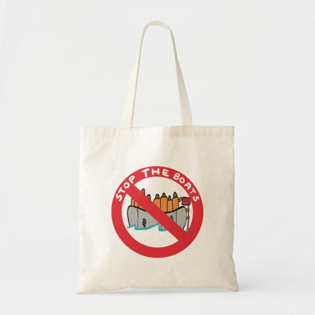 Tote Bag Stop The Boats (Devant)
