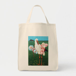 Tote Bag STORE BABY SHOWER JUMEAU, Rose, Bleu Turquoise