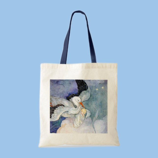 Tote Bag Stork and Baby (Créateur téléchargé)