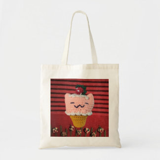 Tote Bag Strawberries-N-Cream Ice Cream Cone Amigurumi Cat!