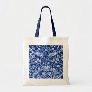 Tote Bag Strawberry Thief Blue Monotone, William Morris