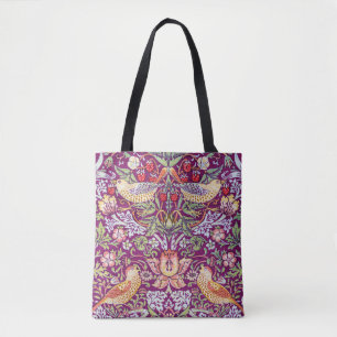 Tote Bag Strawberry Thief Red, William Morris