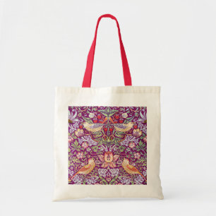 Tote Bag Strawberry Thief Red, William Morris