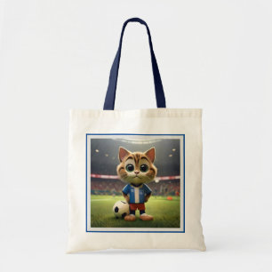 Tote Bag "Striker Purr-fect : Le Chat de Football 3D"