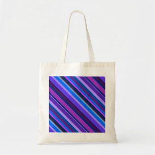 Tote Bag stripes en bleu et purple