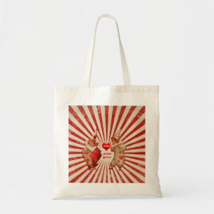 Tote Bag Stripes et Clowns Vintages de Saint-Valentin au co
