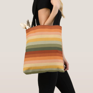 TOTE BAG STRIPES HORIZONTALES JAUNES ORANGE ROUGE VERT
