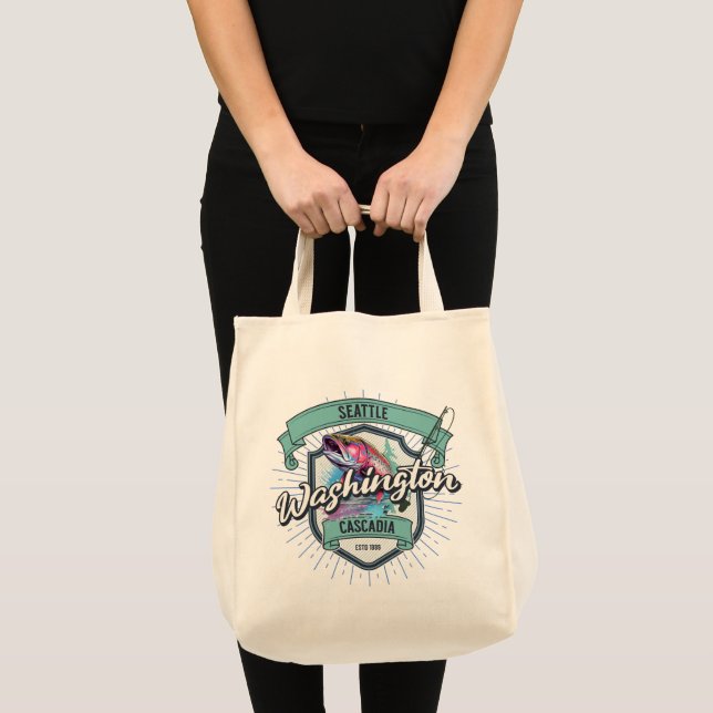 Tote Bag Stroke Skyline de Seattle (Devant (produit))