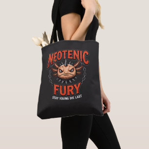 Tote Bag Style Axolotl Vintage 90 néon Skateboard Rad
